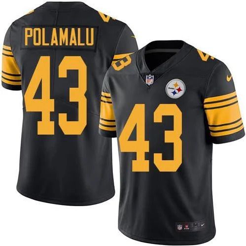 Men Pittsburgh Steelers #43 Troy Polamalu Nike Black Color Rush Limited NFL Jersey->pittsburgh steelers->NFL Jersey
